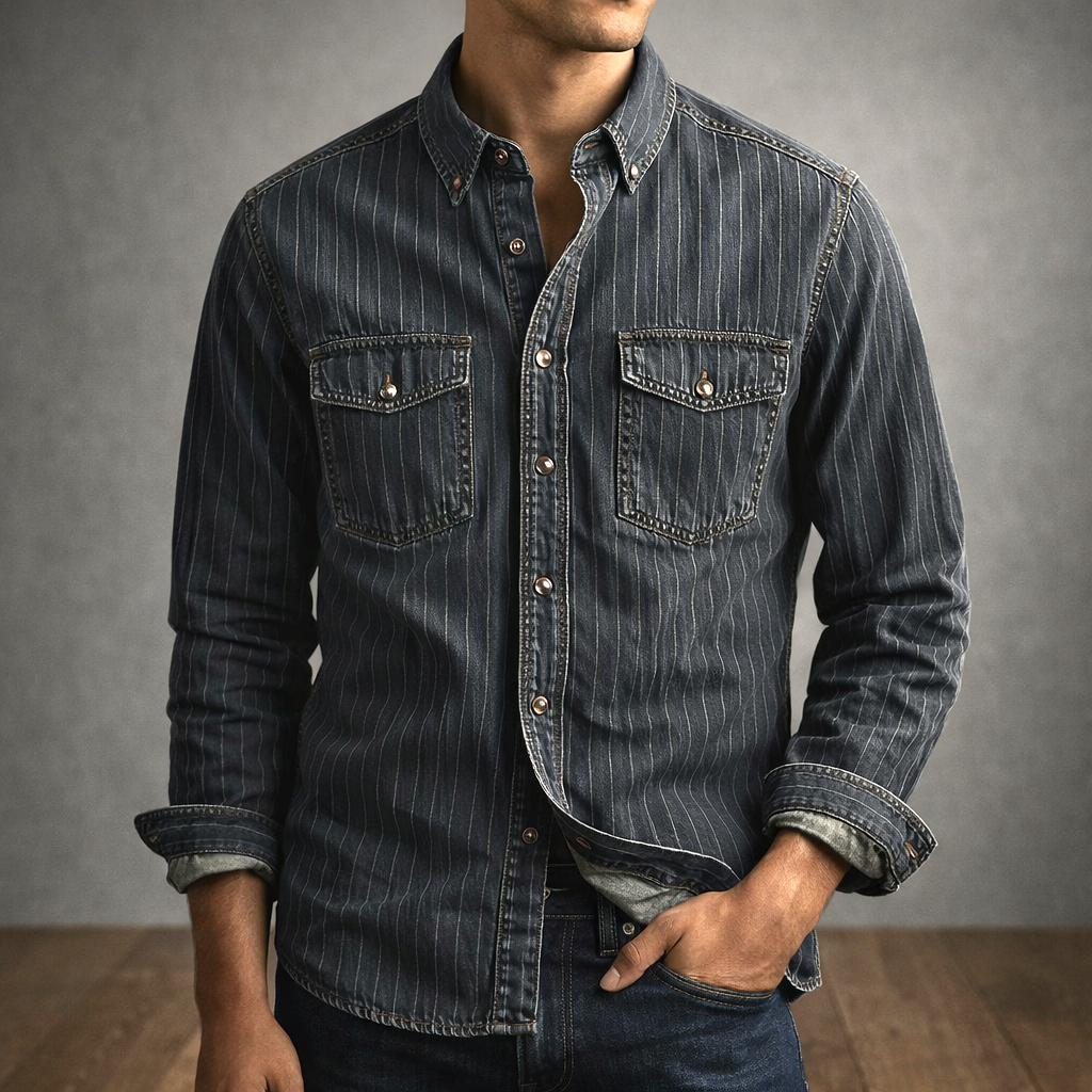 Clément | Chemise À Rayures Manches Longues Pour Homme