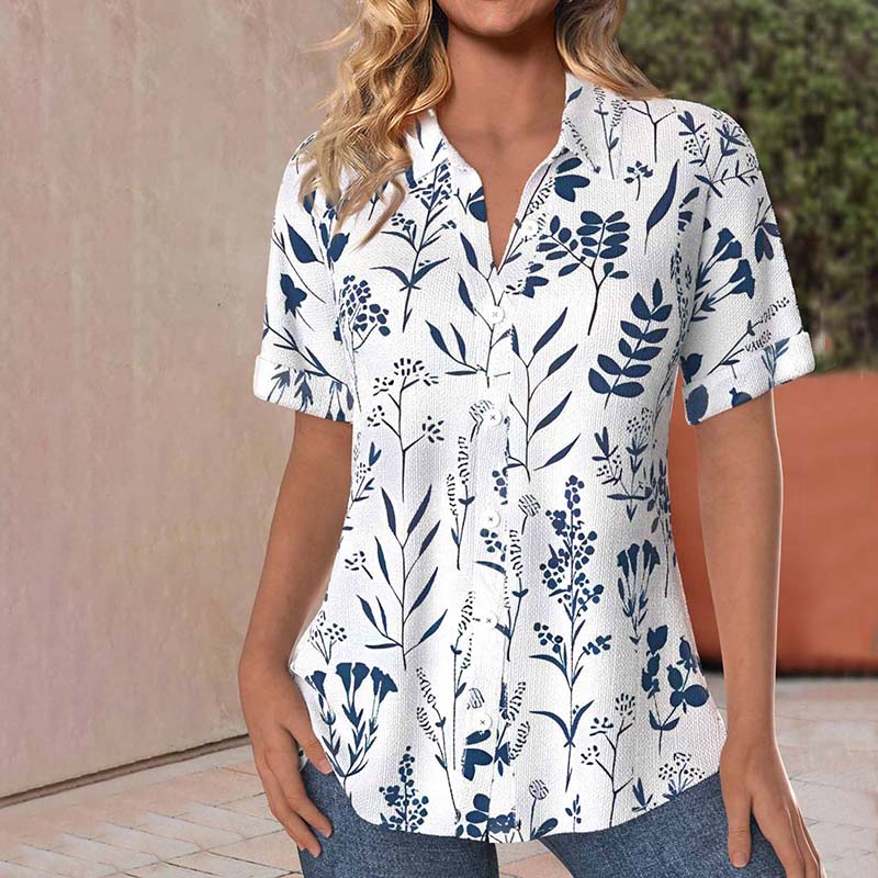 Sophie | BLOUSE CASUAL IMPRIMÉ FEUILLES