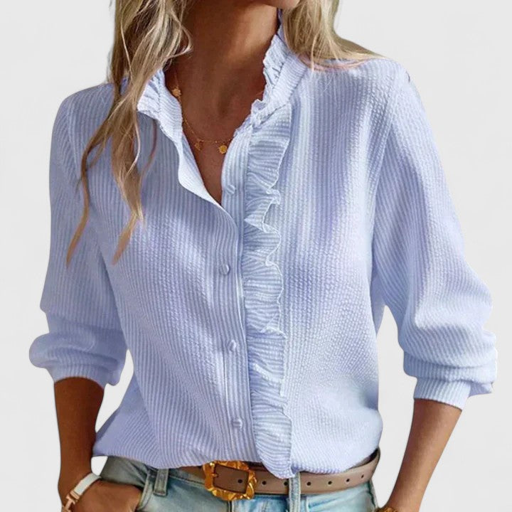 Yasmine | Blouse Longue À Manches Sophistiquée